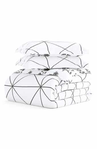 HOMESPUN Home Spun Premium Ultra Soft Edgy Flowers Pattern 3-Piece Reversible Duvet Cover Set