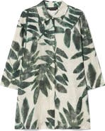 Marina Rinaldi Abetaia Leaf Print Linen Jacket