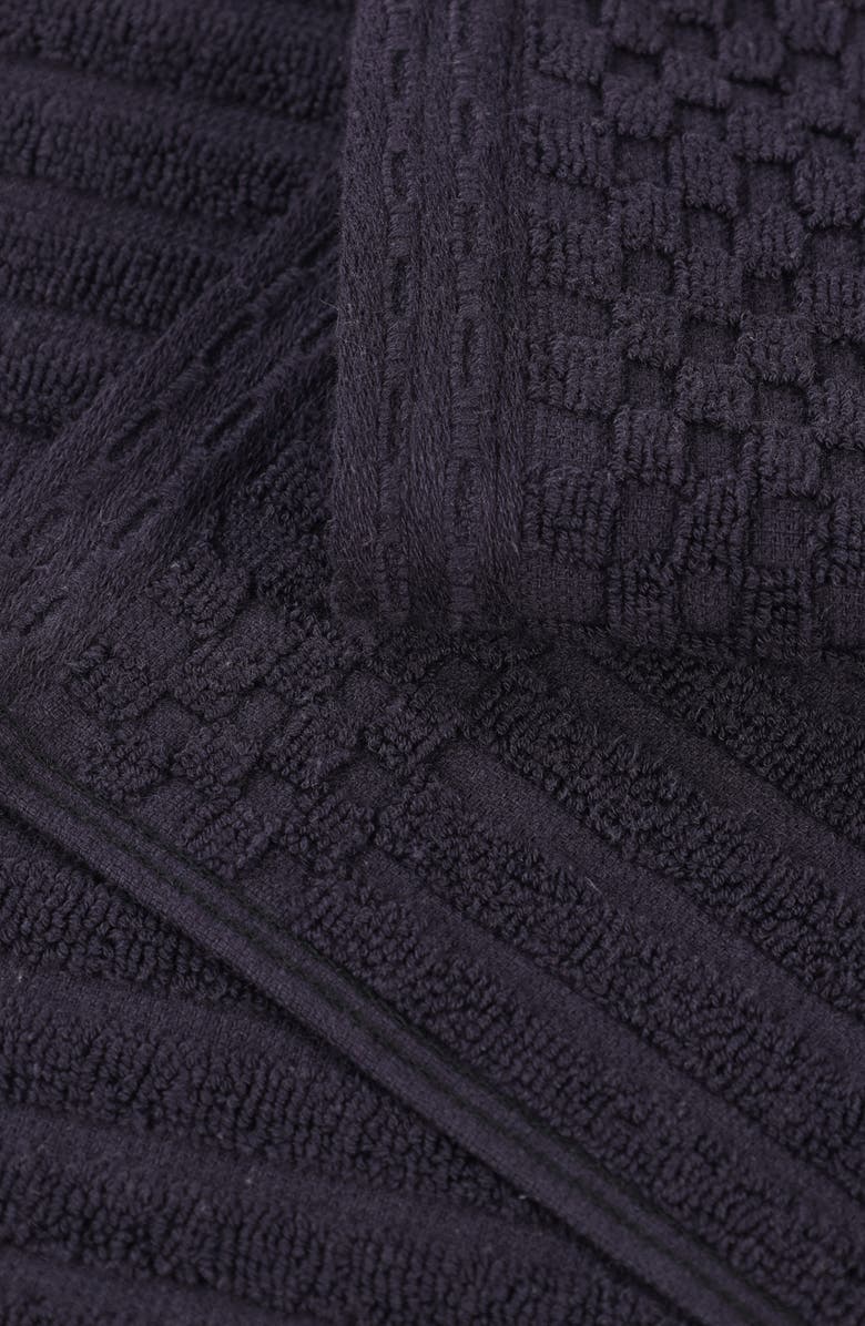 Superior Soho 3-Piece Rib Cotton Bath Towel Set, Alternate, color, Black