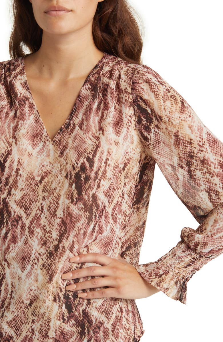 Anne Klein Smocked Cuff Blouse, Alternate, color, 