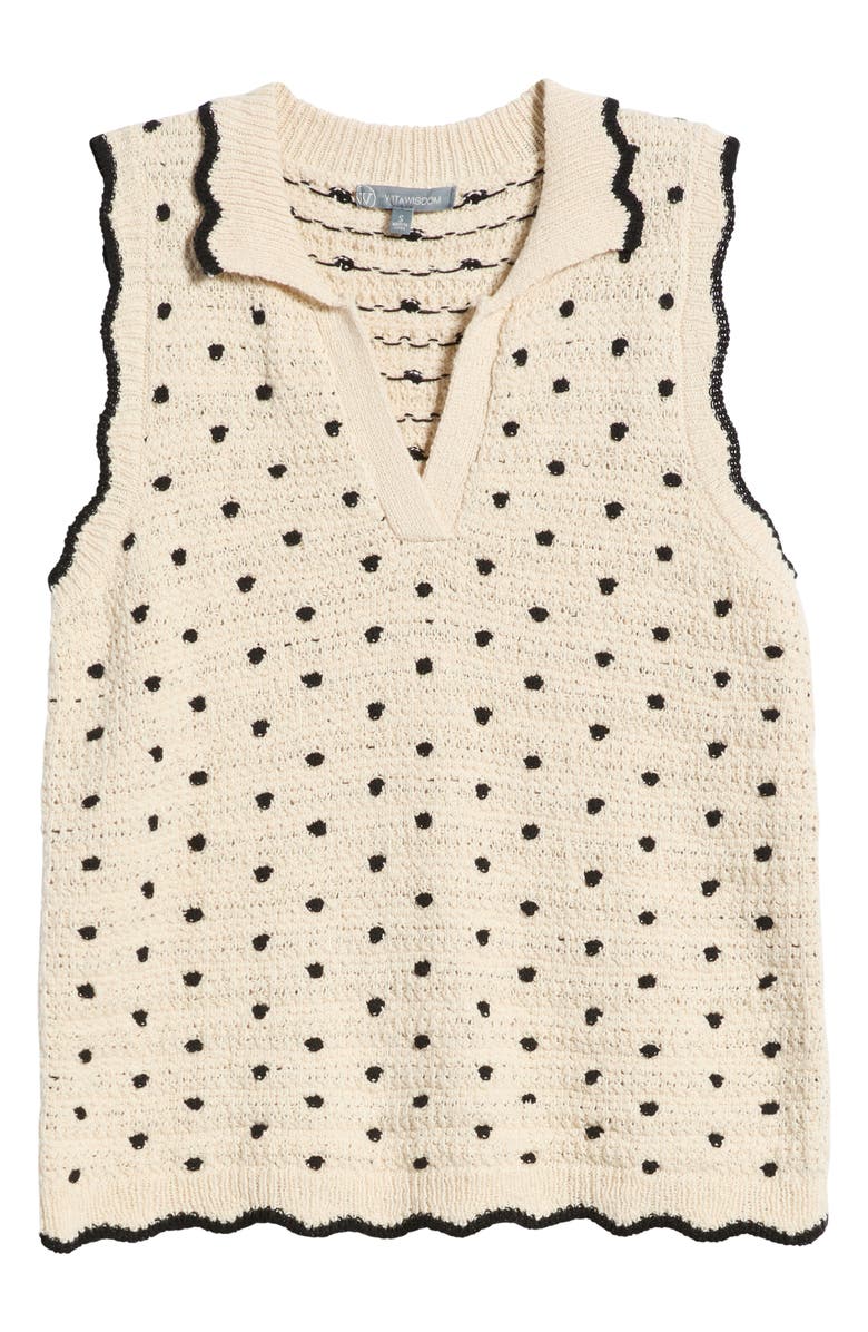 Wit & Wisdom Dot Sweater Tank, Alternate, color, Ecru/ Black