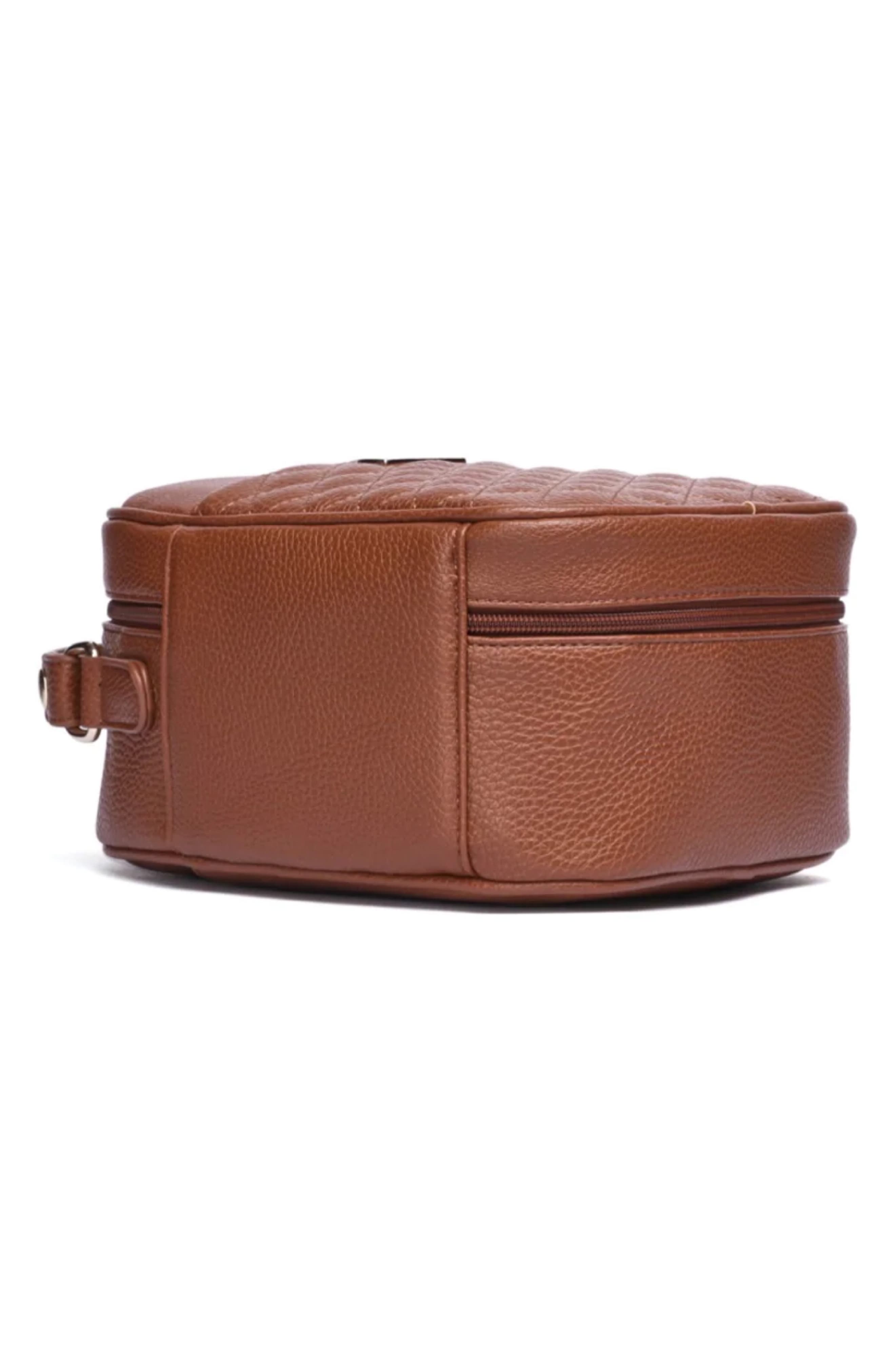 Luli Bebé Monaco Faux Leather Snack Bag, Alternate, color, Caramel Brown