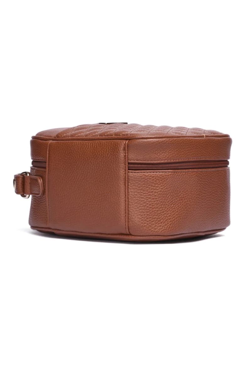 Monaco Faux Leather Snack Bag, Alternate, color, CARAMEL BROWN