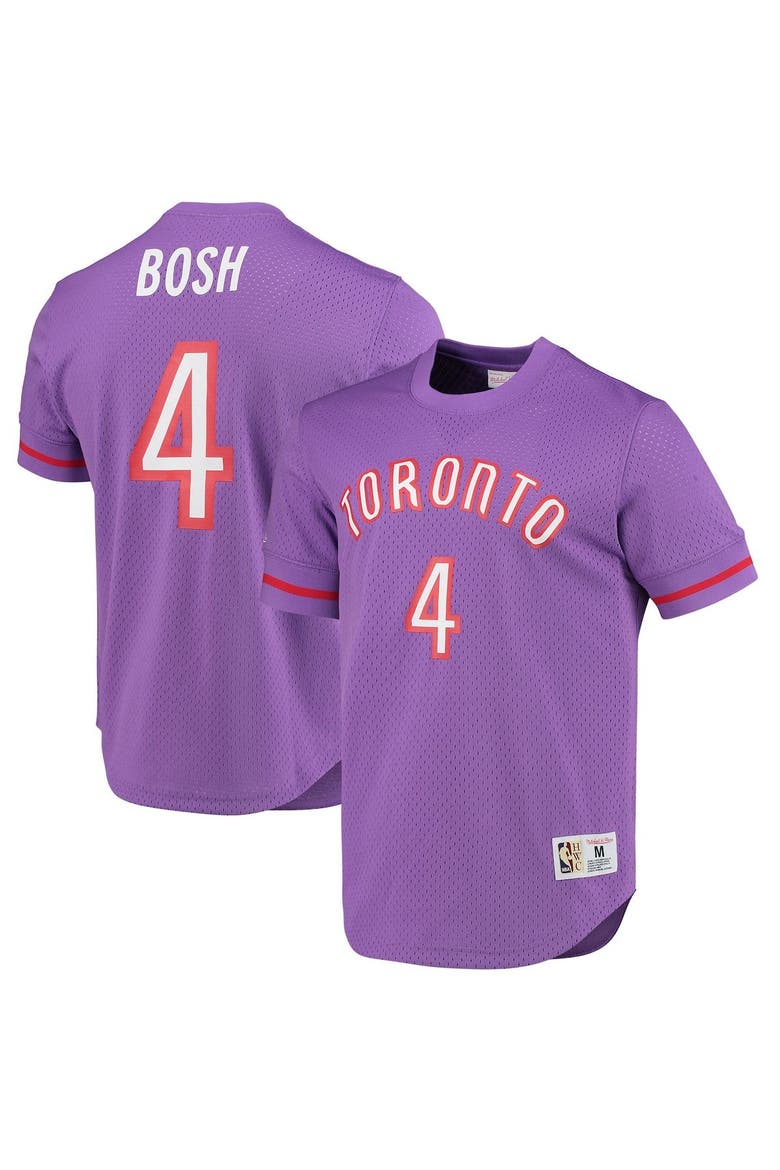 Men's Mitchell & Ness Chris Bosh Purple Toronto Raptors 2003 Mesh Name & Number T-Shirt, Main, color, Purple