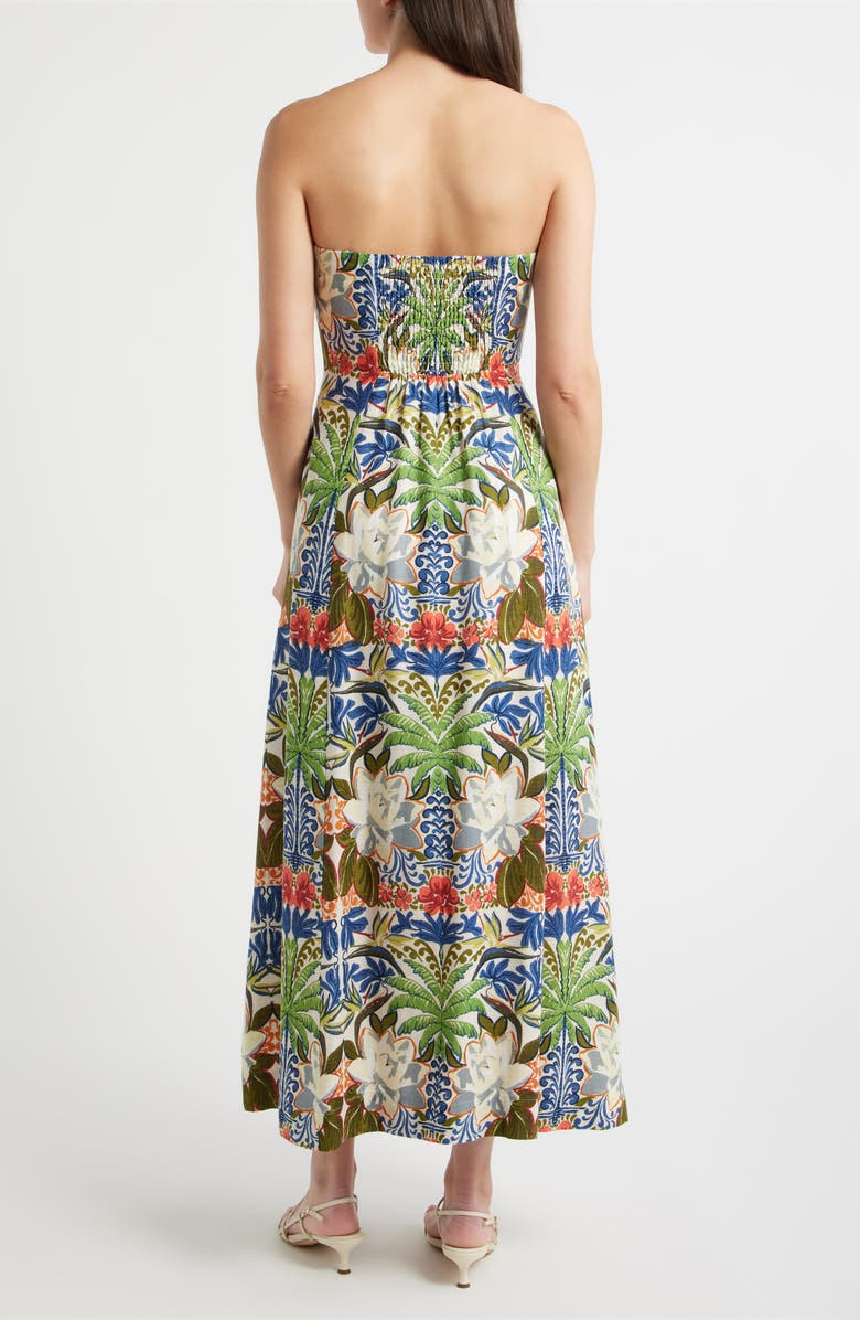 Parker Print Strapless Maxi Dress, Main, color, Lemon Icing