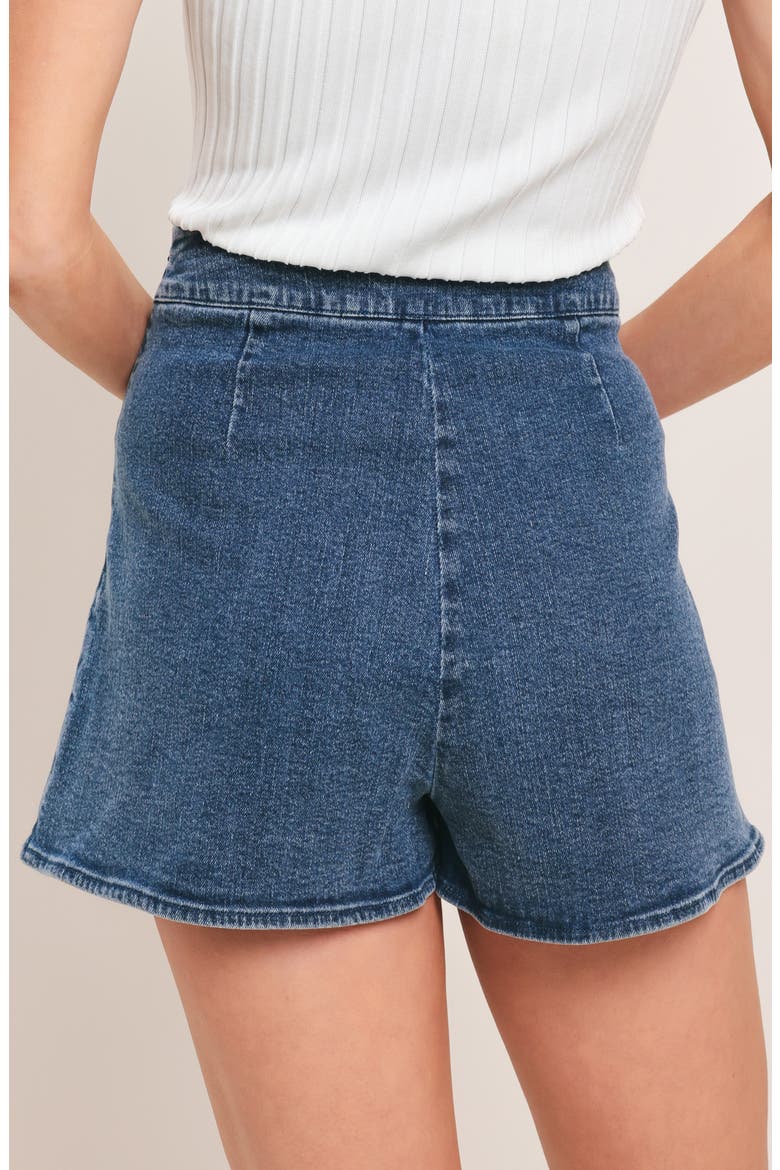 Grommet Detail Denim Skort, Alternate, color, MEDIUM INDIGO