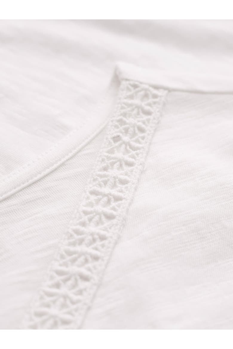 Slub Jersey V-Neck Trim Top, Alternate, color, CHALK