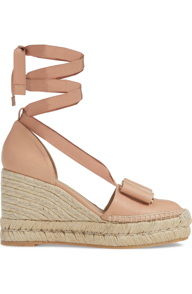 FERRAGAMO Salvatore Ferragamo Geranio Espadrille Wedge, Alternate, color,