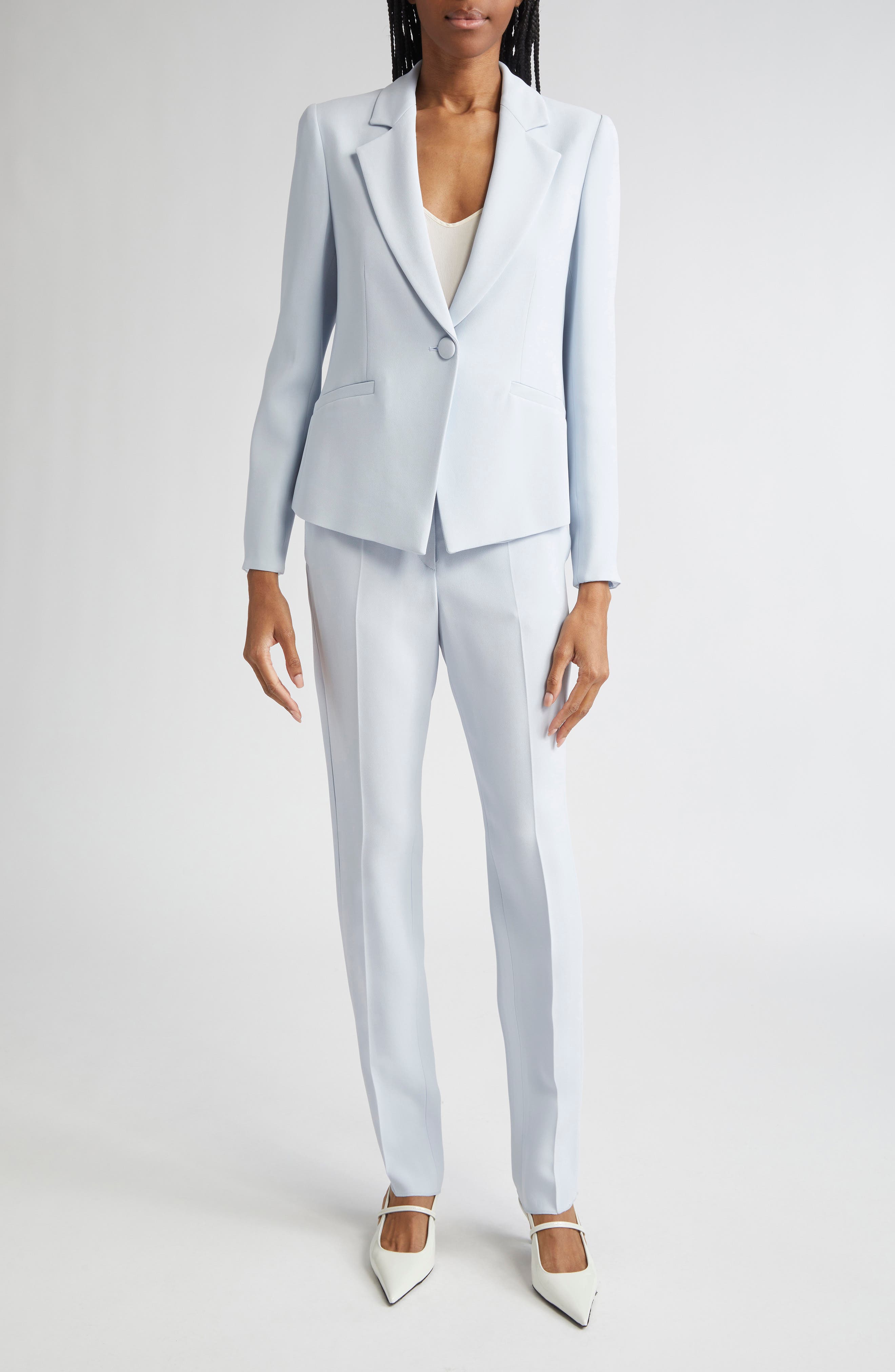 Cady One-Button Crepe Crop Blazer (Women) | Nordstrom