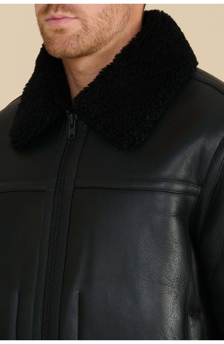 Furniq UK Christopher Shearling Jacket, Alternate, color, Black