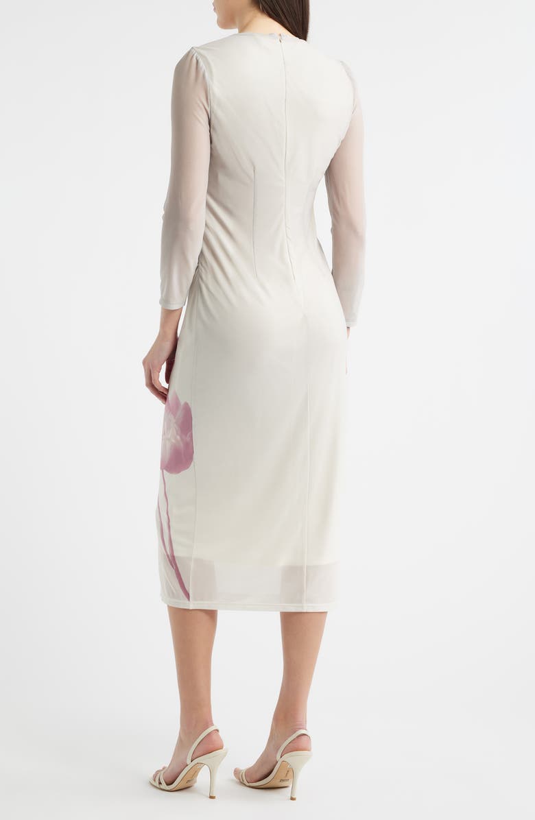 Anne Klein Ruched Long Sleeve Dress, Alternate, color, 