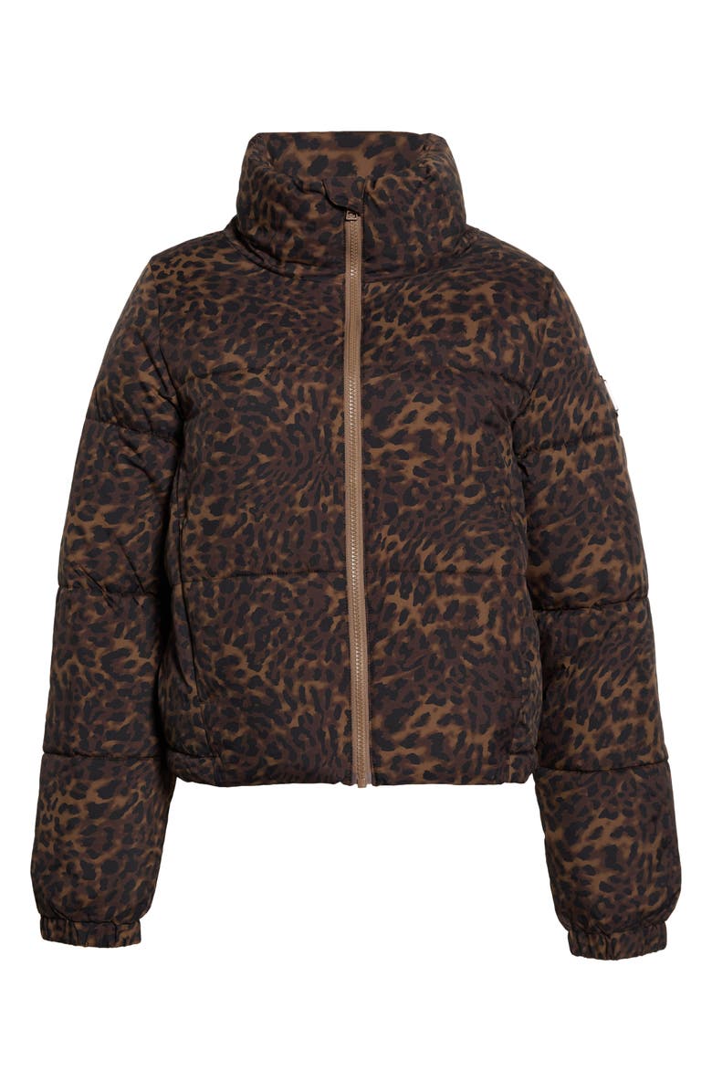 MPG Water Resistant Leopard Print Puffer Jacket, Alternate, color, Caribou Leopard