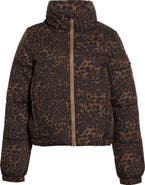 MPG Water Resistant Leopard Print Puffer Jacket