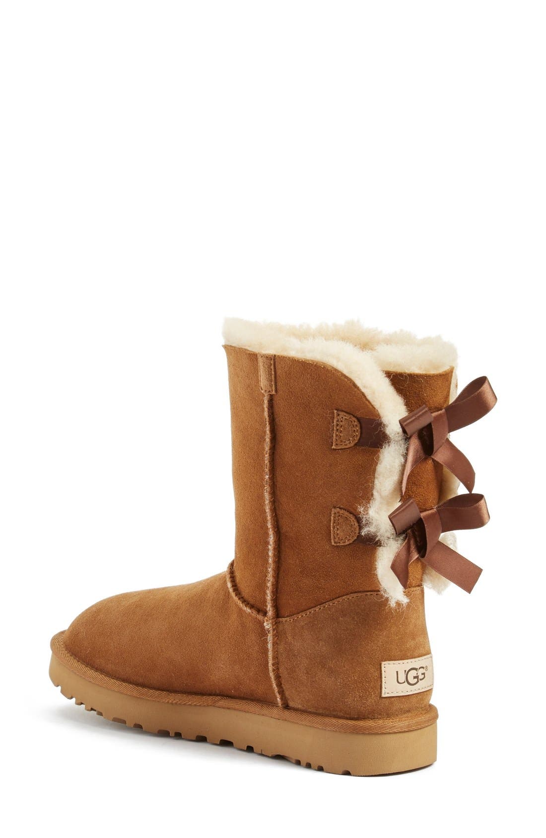 UGG<sup>®</sup> Bailey Bow II Genuine Shearling Boot, Alternate, color, Chestnut Suede