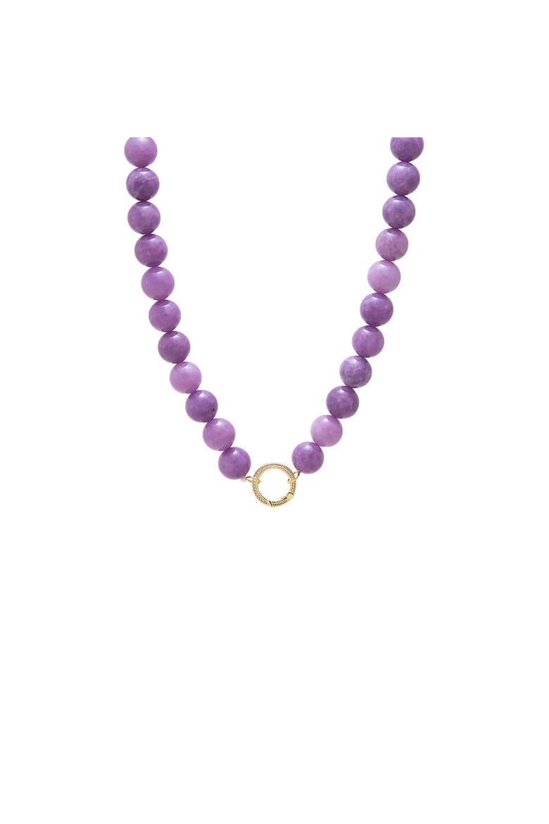Purple Amathyst Large Bead Clicker Necklace, Alternate, color, Purple