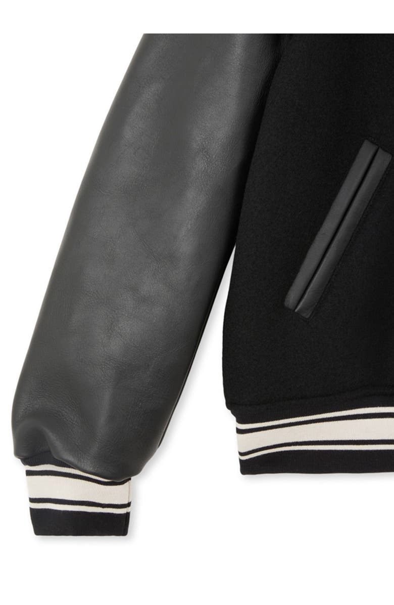 Fortela Oxford Wool Bomber Jacket, Alternate, color, Black