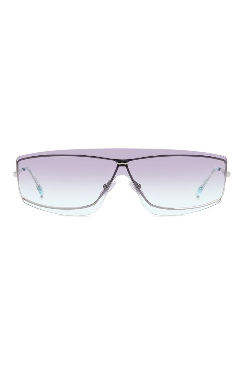 99mm Gradient Oversize Shield Sunglasses, Main, color, SILVER GREEN/ VIOLET GREEN
