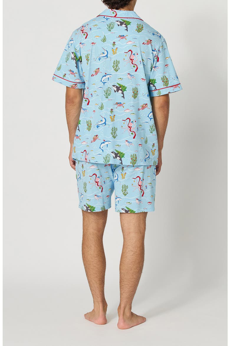 Short Pajamas, Alternate, color, JINGLE ALL THE WAVE