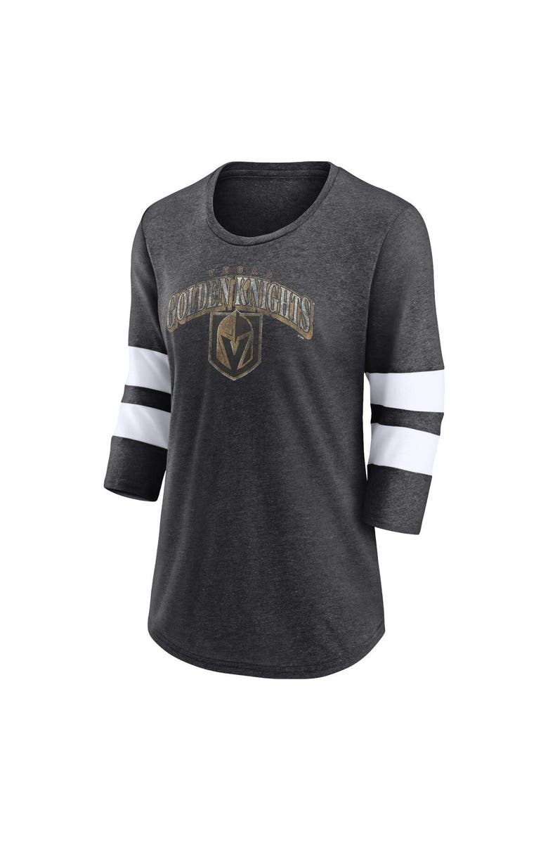 FANATICS Women's Fanatics Branded Heather Charcoal Vegas Golden Knights Special Edition 2.0 Barn Burner 3/4 Sleeve T-Shirt, Alternate, color, Heather Charcoal