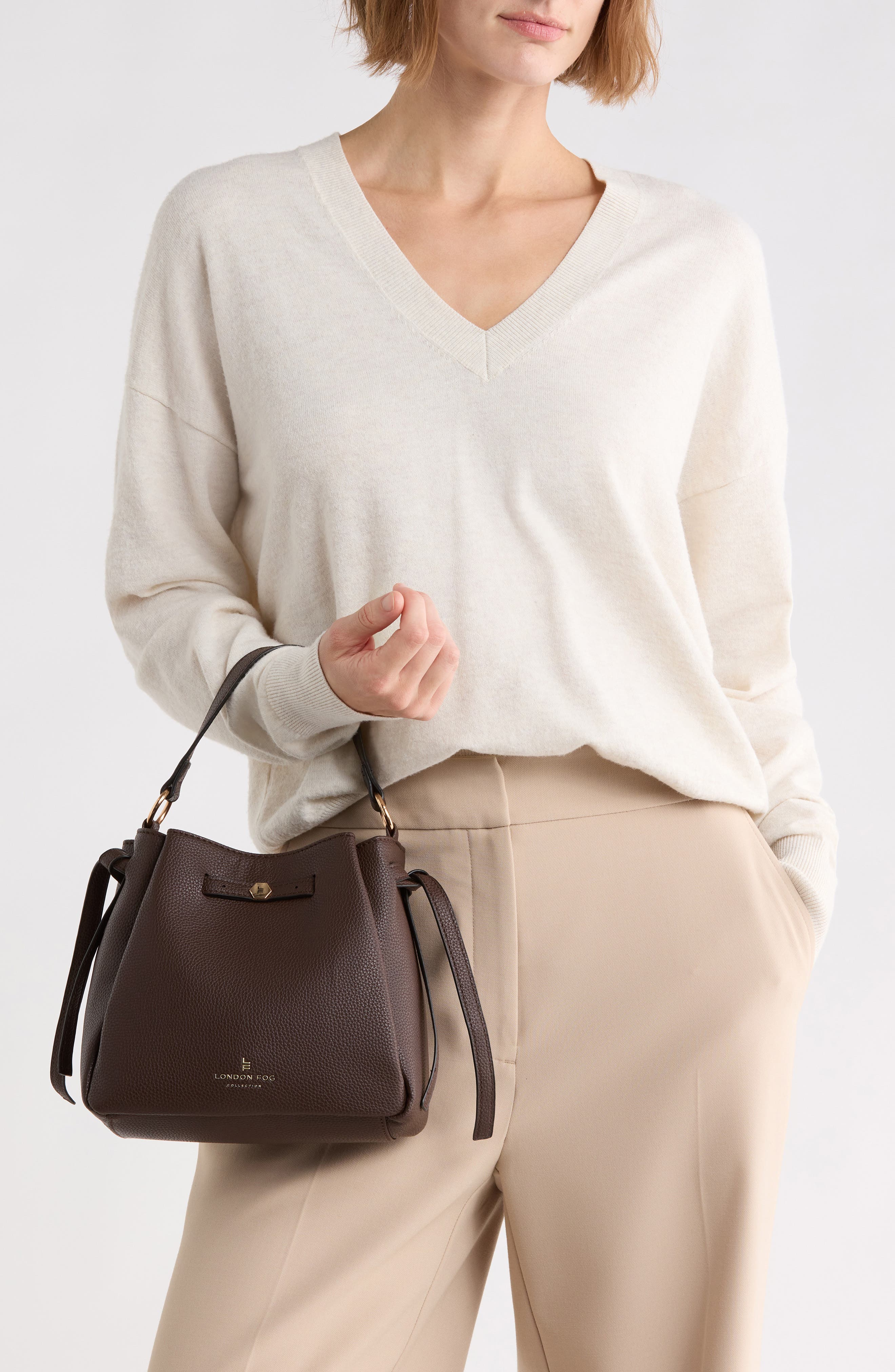 Pebble Faux Leather Crossbody Bag, Alternate, color, BROWN