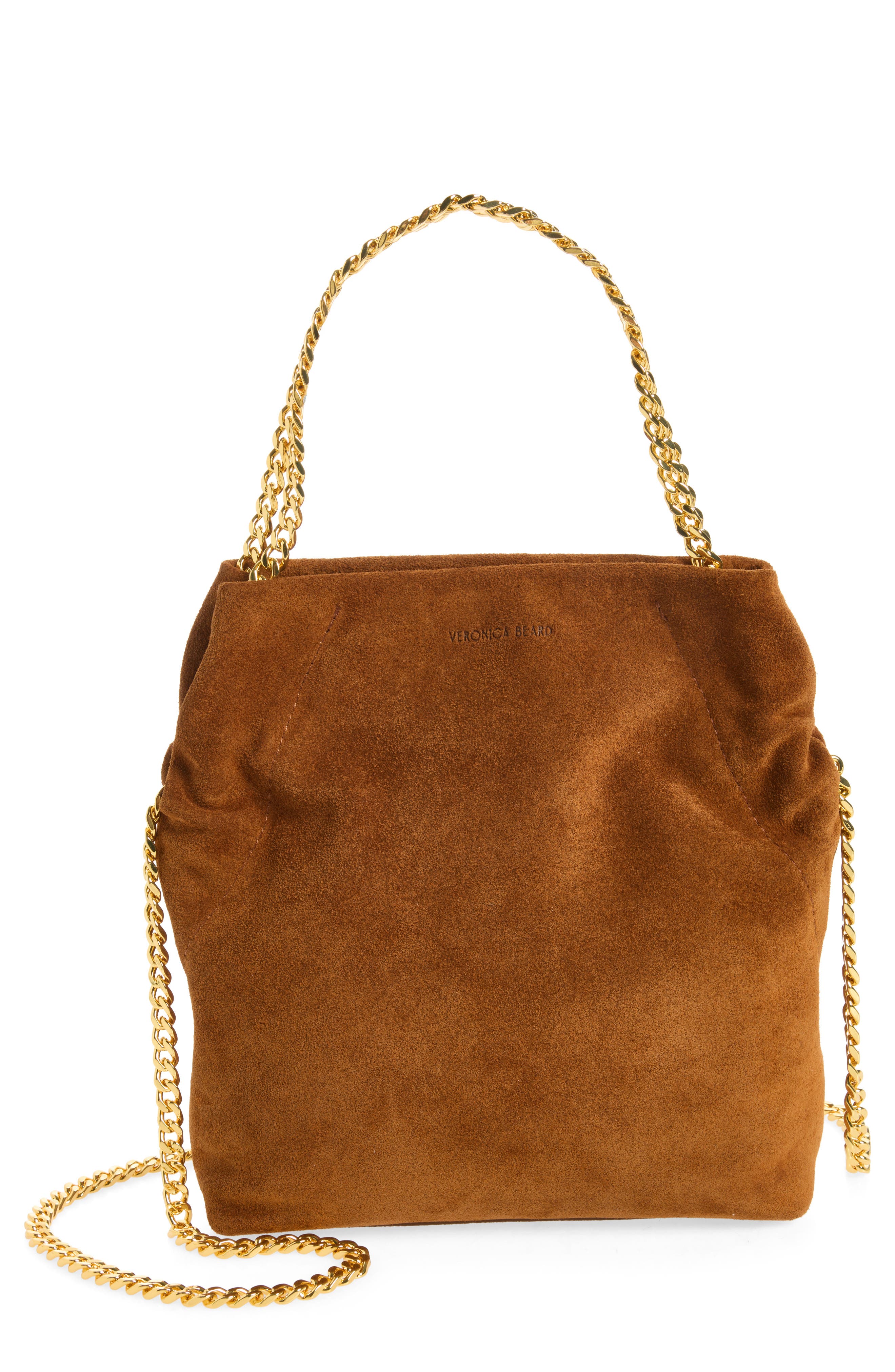 Small Slouch Suede Shoulder Bag, Main, color, TOBACCO