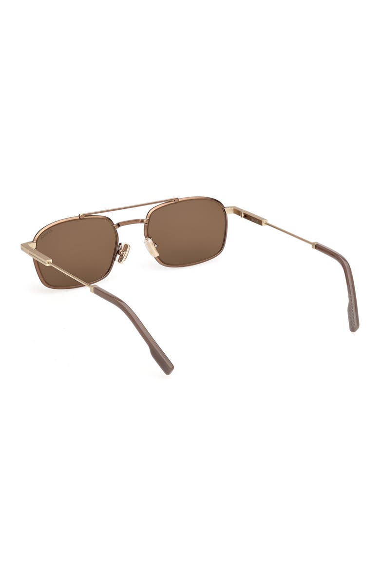 54mm Square Sunglasses, Alternate, color, SATIN DARK BRONZE / BROWN