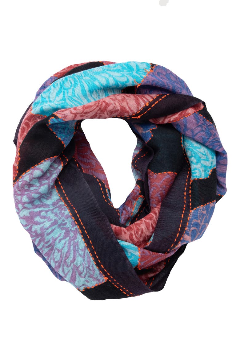 Floral Infinity Scarf, Alternate, color, BLACK MULTI