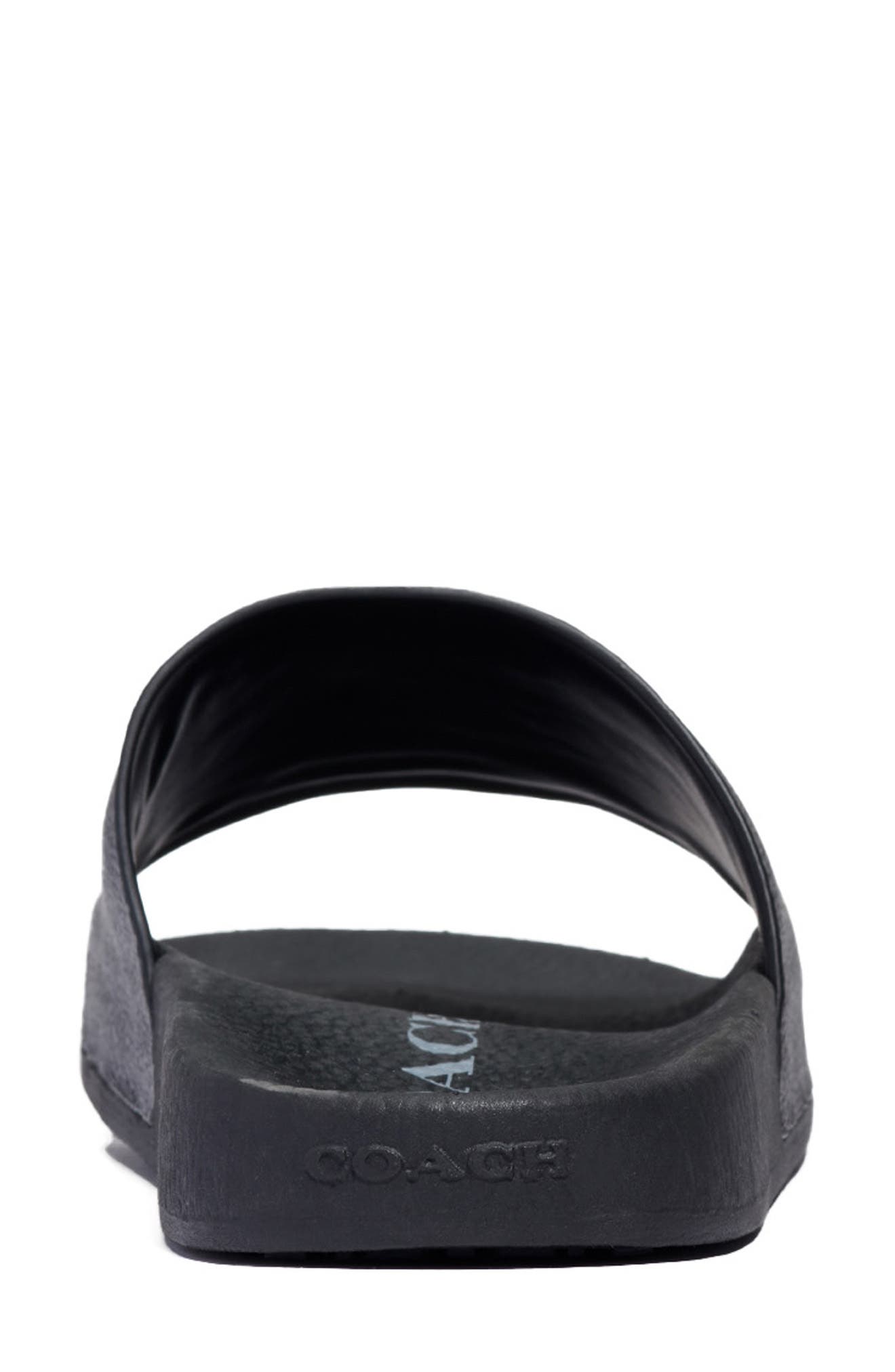 COACH Udele Logo Monogram Slide Sandal, Alternate, color, Charcoal/ Black