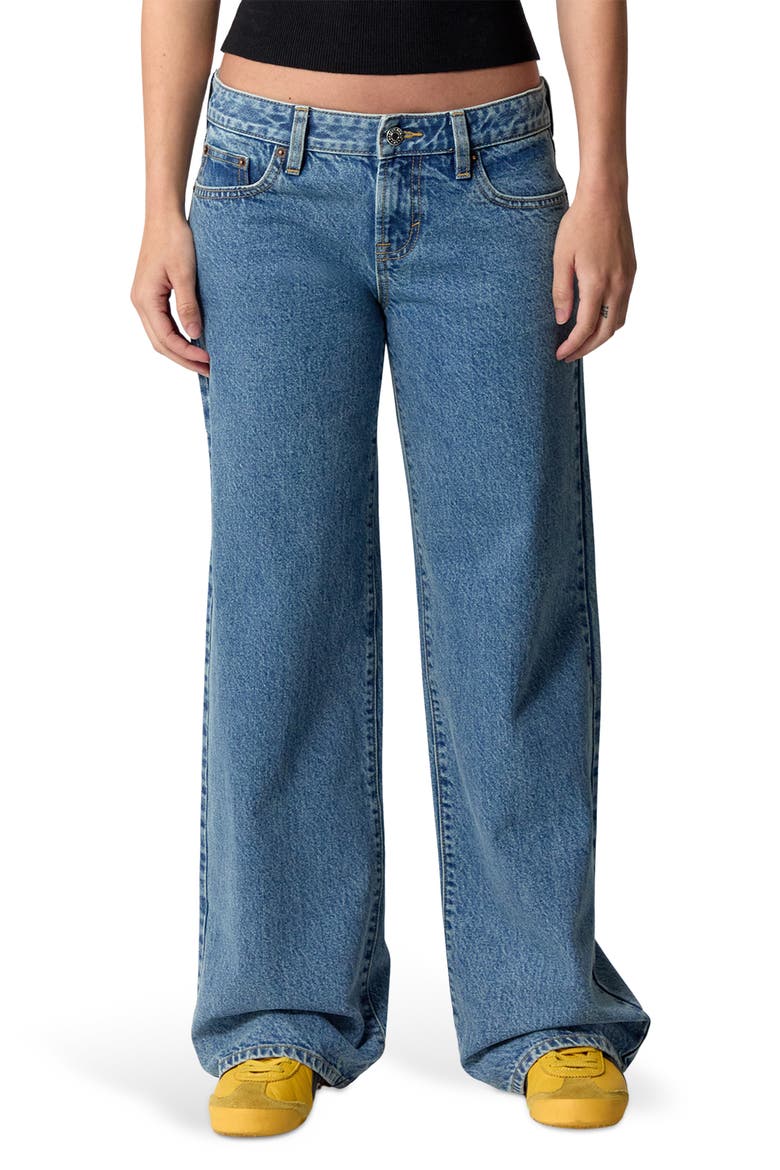 Zoe Low Rise Girlfriend Wide Leg Jeans, Main, color, DARK INDIGO