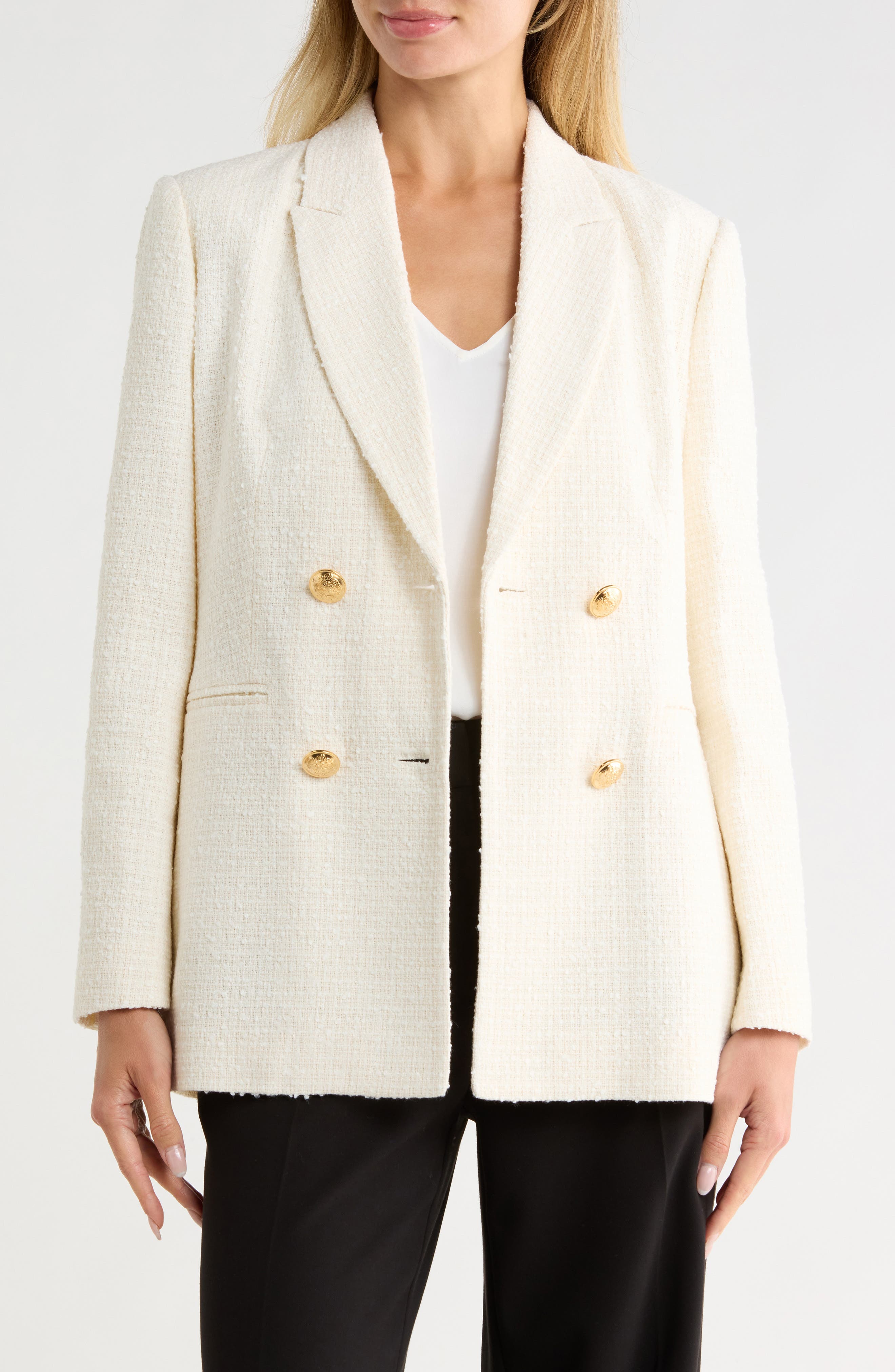 LK Bennett Mariner Double Breasted Tweed Jacket