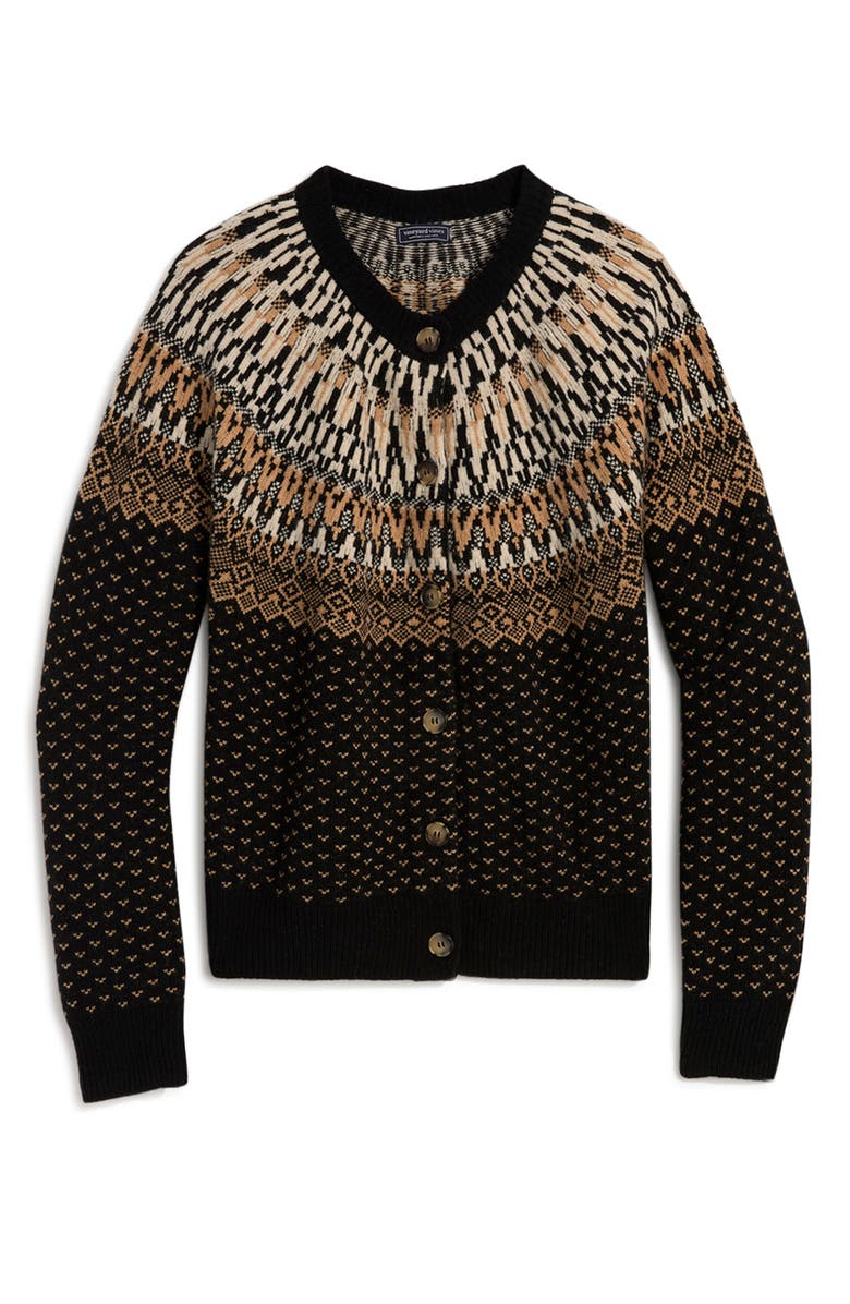 vineyard vines Fair Isle Merino Wool Blend Cardigan, Alternate, color,