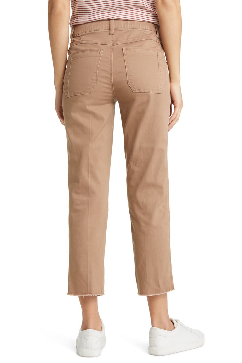 'Ab'Solution Patch Pocket High Waist Crop Straight Leg Pants (Nordstrom Exclusive), Alternate, color, PEANUT BUTTER