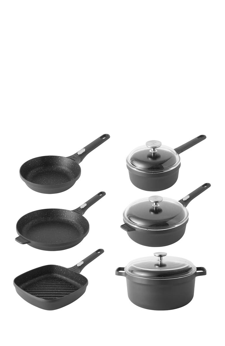 BergHOFF Black Gem 9-Piece Cookware Set, Main, color, Black