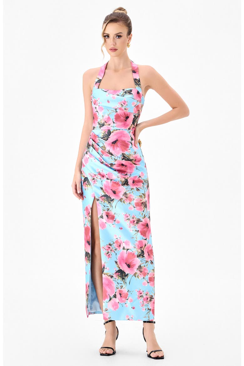 Dillian Halter Midaxi, Alternate, color, BLUE/PINK PRINT