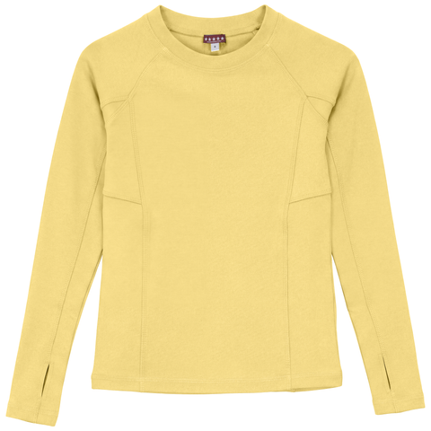Fine Rib Shaped Seam Thumbhole Top (Big Kid)