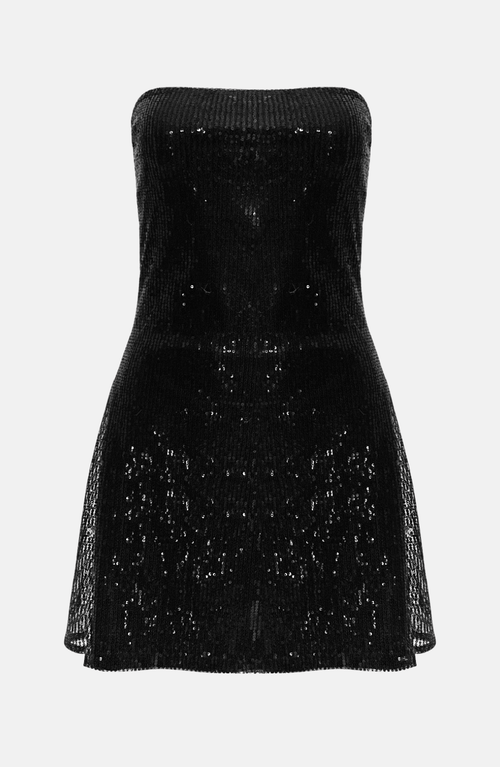 Ow Collection Maya Sequin Dress In Black