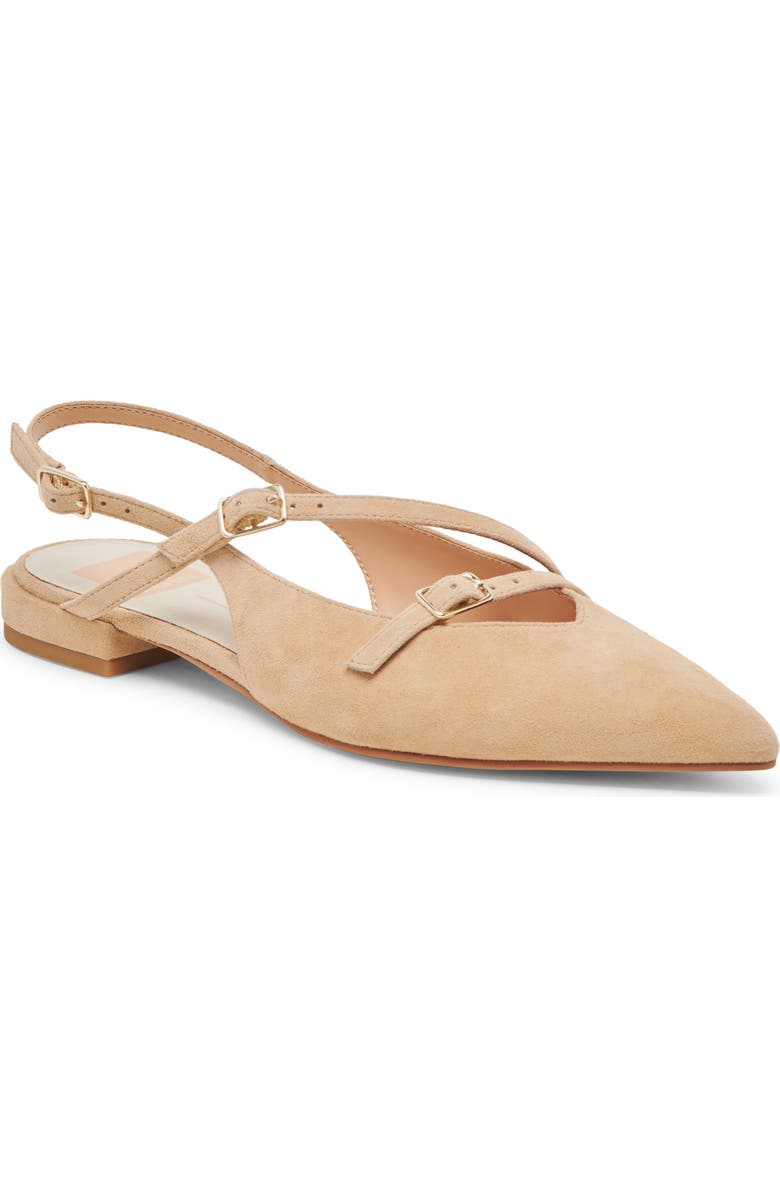 Dolce Vita Pamla Pointed Toe Slingback Flat, Main, color, Tan Suede