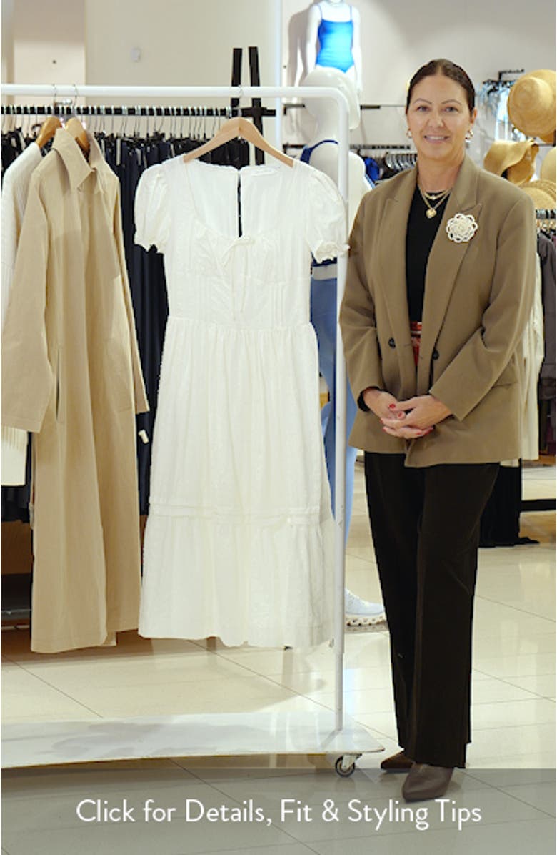 Pintuck Cotton Dobby Midi Dress, sales video thumbnail