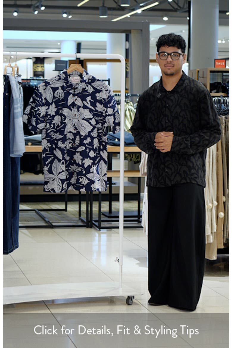 E Kipa Mai Print Cotton Short Sleeve Button-Down Shirt video