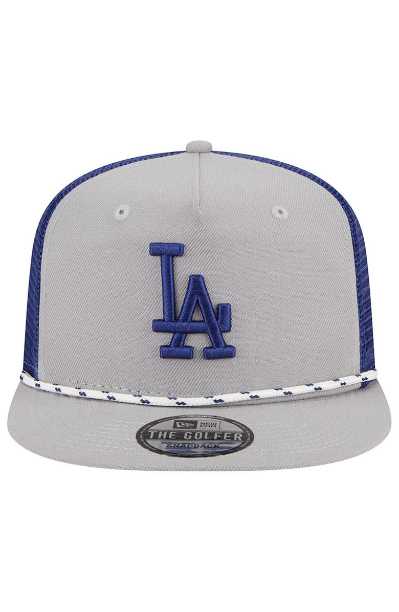 New Era Men's New Era Gray Los Angeles Dodgers Golfer Green Undervisor 9FIFTY Snapback Hat, Alternate, color, 