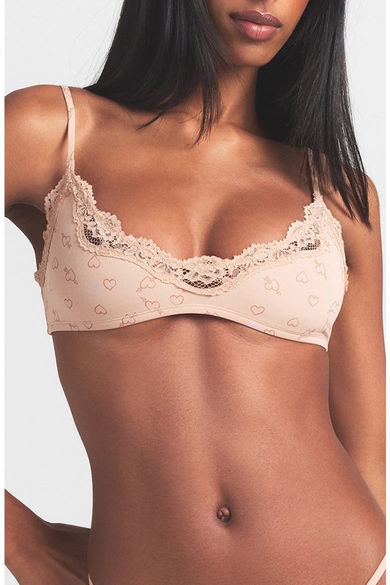 Fits Everybody Lace Scoop Bralette, Main, color, MICA SKETCHED HEARTS
