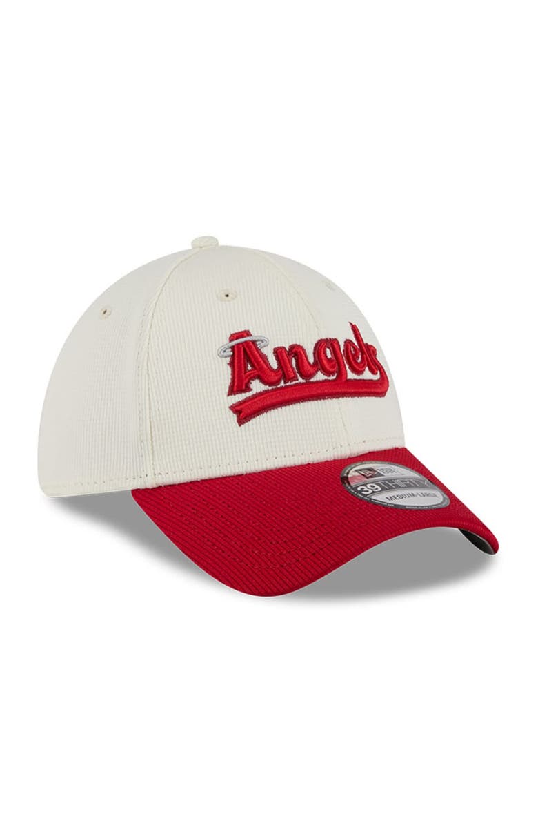 New Era Men's New Era Cream/Red Los Angeles Angels City Connect Batting Practice 39THIRTY Flex Hat, Alternate, color, Cream