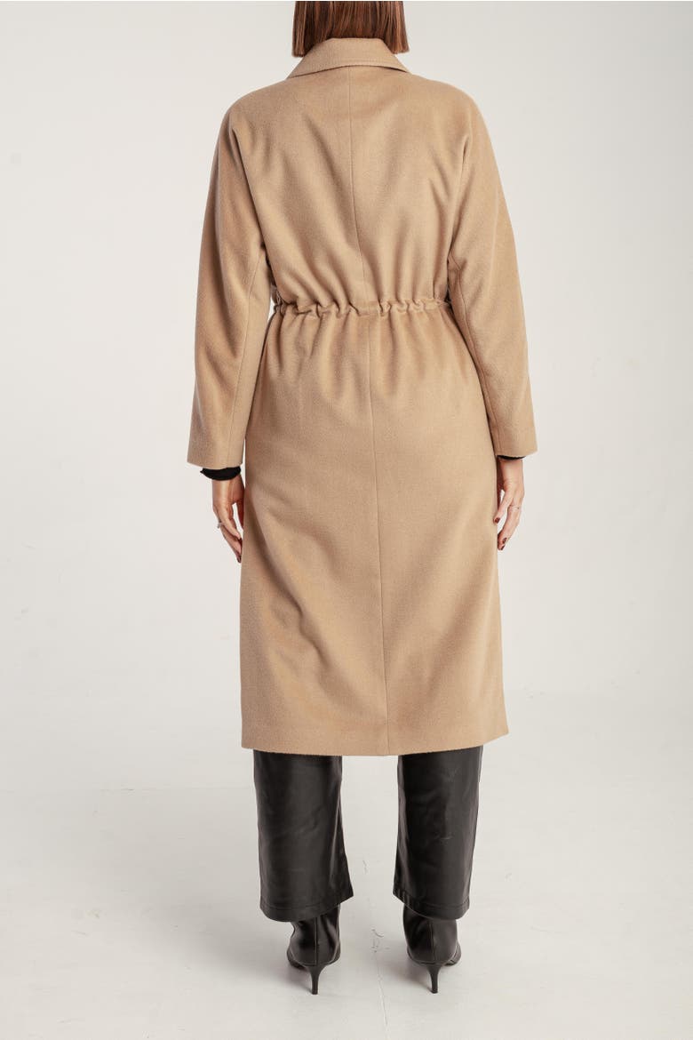 Cashmere Tie Waist Lapel Coat, Alternate, color, Yellow Camel