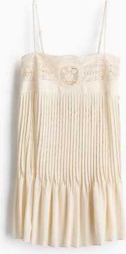 H&M Lace-panel Pintuck Dress