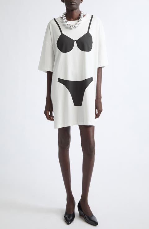 Oversize Trompe l'Oeil Lingerie Tall Graphic T-Shirt