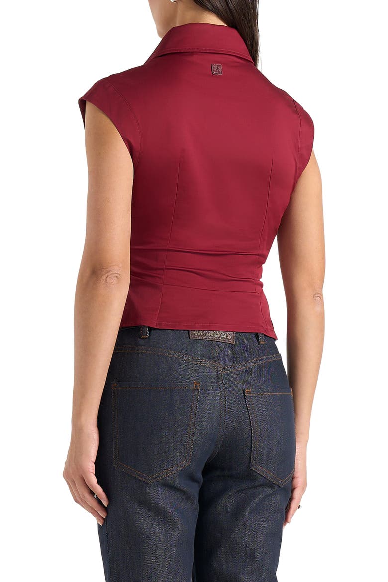 Yvette Gathered Twist Sleeveless Top, Alternate, color, Wine Red