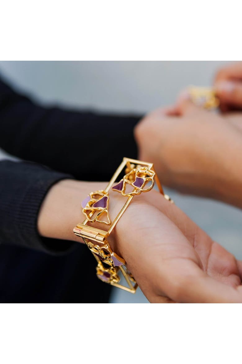 MIVA SQUARE BRACELET, Alternate, color, Gold Plated