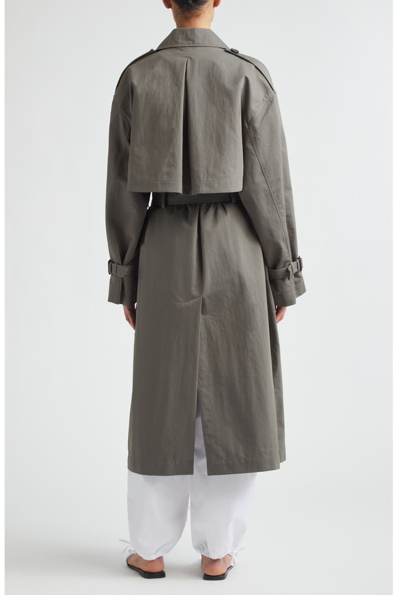 Crisp Organic Cotton & Nylon Trench Coat, Alternate, color, TAUPE