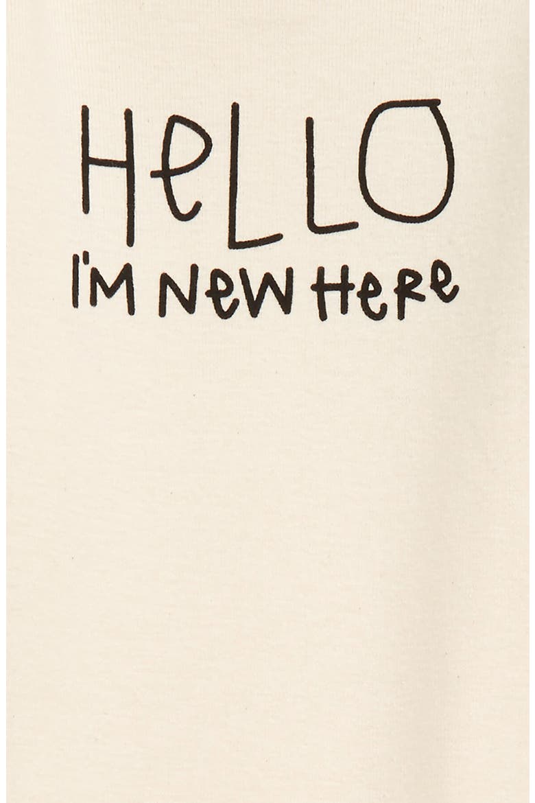Hello I'm New Here Organic Cotton Tie Gown, Alternate, color, NATURAL