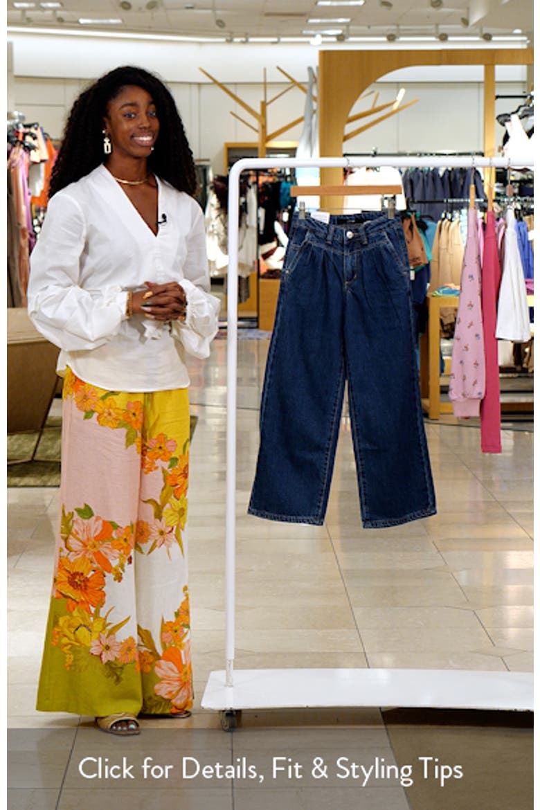 Kids' Mia Pleated High Waist Wide Leg Jeans video